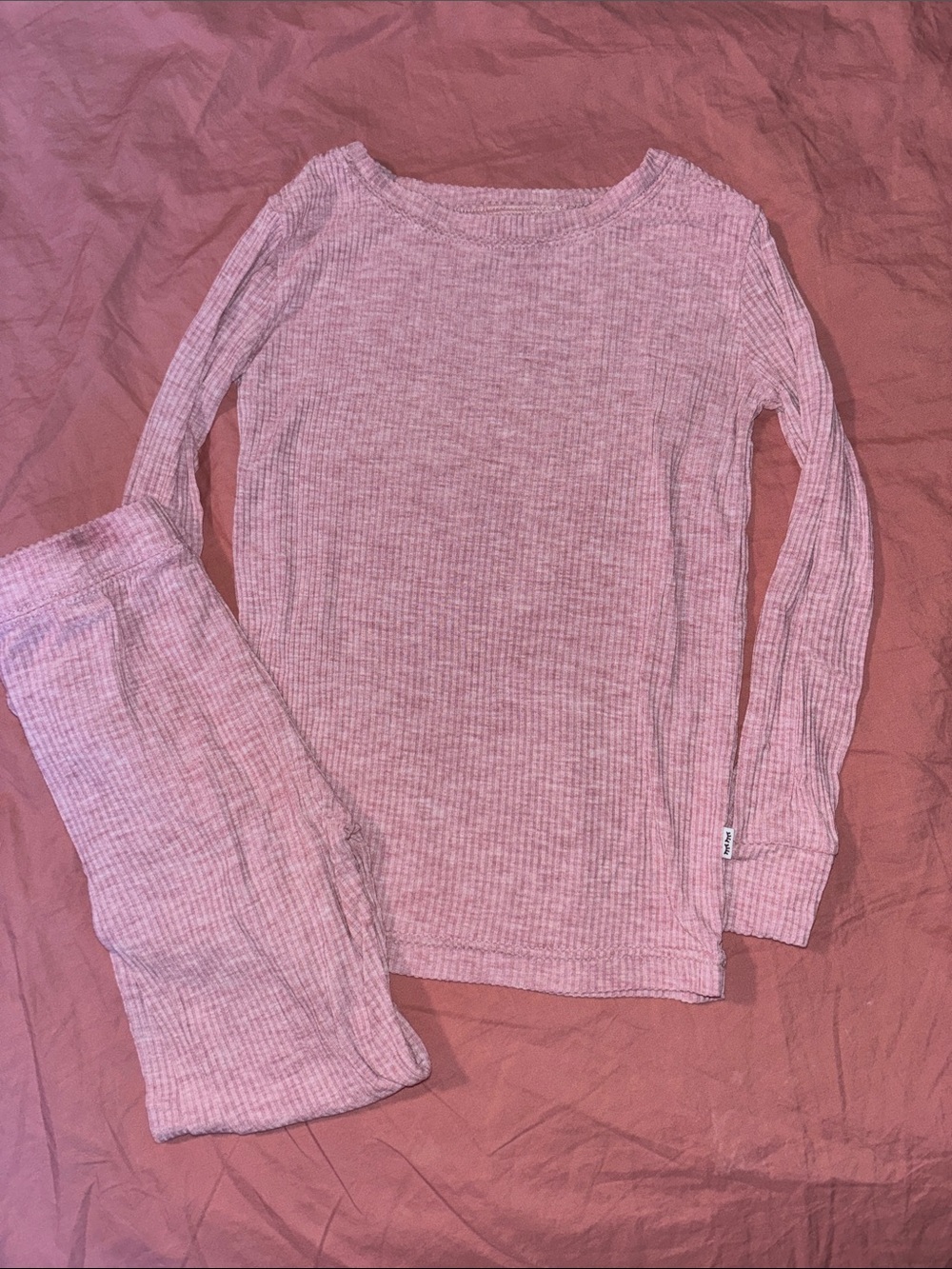 Little Sleepies Pink Ribbed Two-Piece Pajama Set